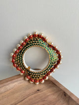 Traditional Multi Colour Beads Gold Plated Bangles