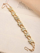 Gold-Plated Pearl & Kundan Studded Mathapatti