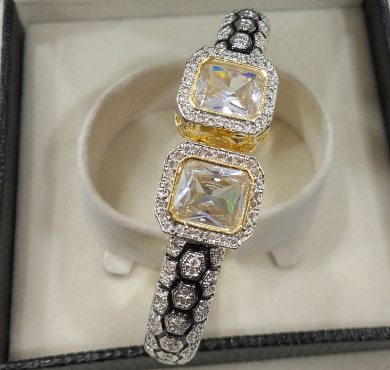 Pair of moissanite victorian dualtone bracelet