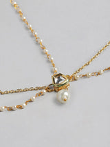 White Metal Gold Plated Single Stone Matha Patti