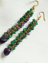 Purple Onyx And Natural Stone Embellished & Earrings