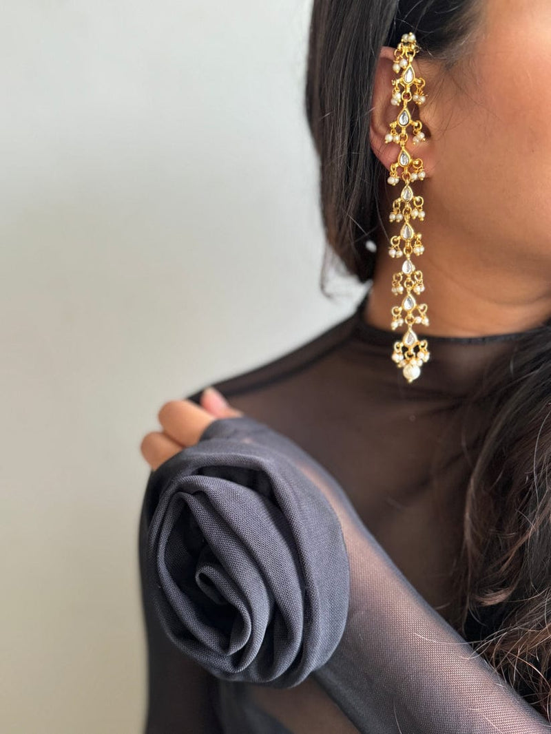 New Long Jadau Kundan Earrings