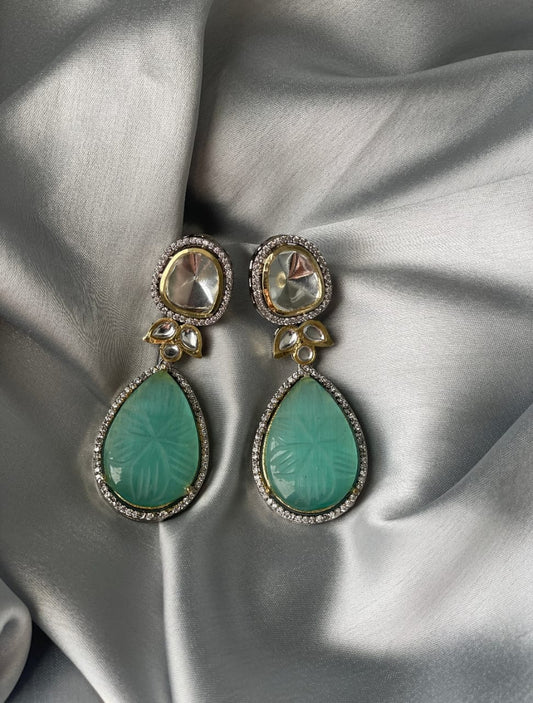 Pear Shape Polki Earrings