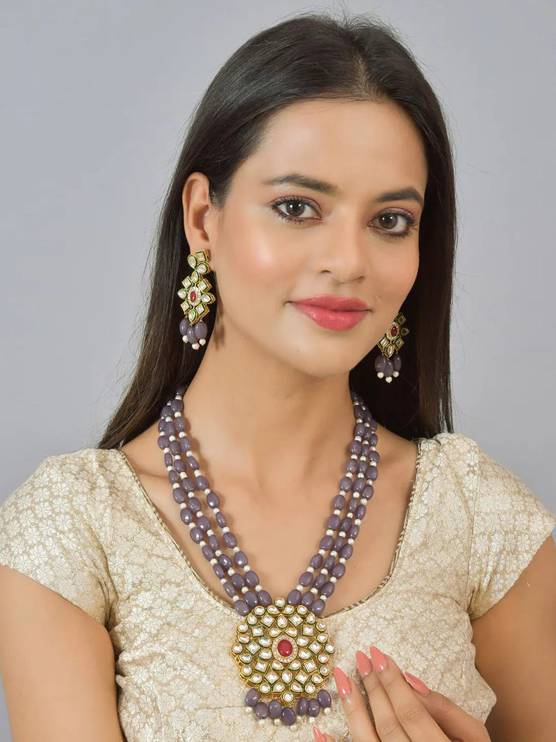 Gold Plated Alloy Earring and Necklace Set