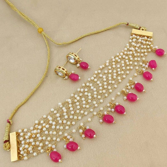 White & Rani Pearl Choker Set
