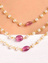 White & Pink Pearl Necklace