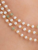 White & Green Pearl Necklace