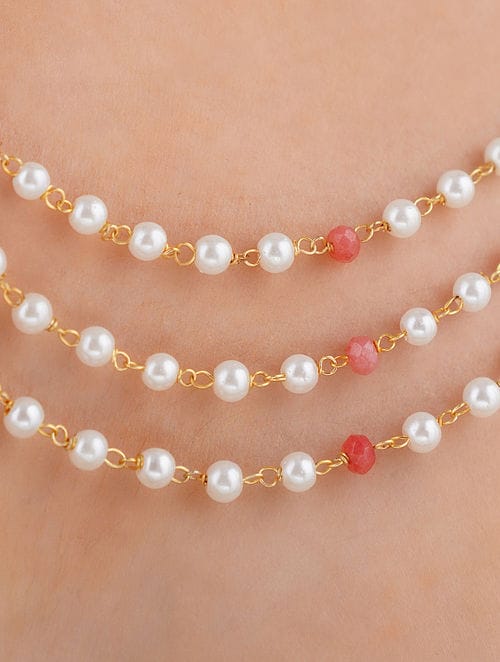 White & Pink Pearl Necklace