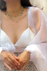 White & Turquoise Peral Beads Necklace