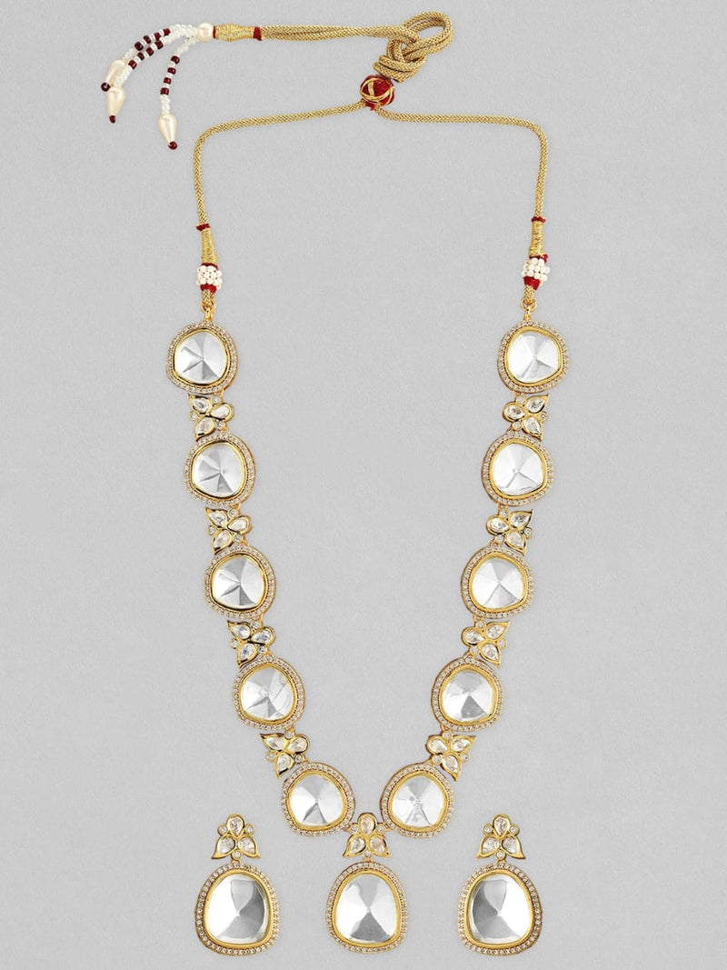 Gold Tone Ad Polki Long Necklace