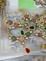 Gold Plated Kundan Polki & Stone Meenakari Necklace Set