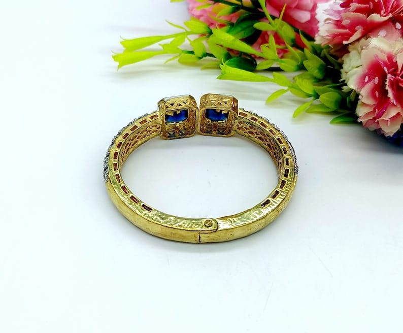 Pair of moissanite victorian dualtone bracelet