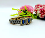 Pair of moissanite victorian dualtone bracelet