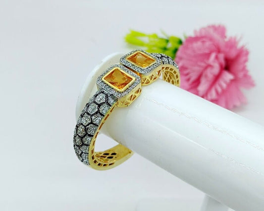Pair of moissanite victorian dualtone bracelet