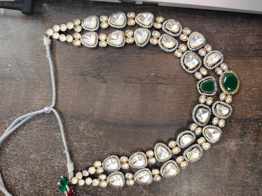 Emerald Doublet Long Victorian Necklace