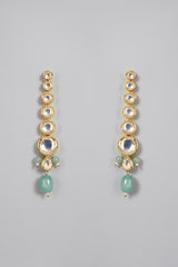 Gold Plated Pearl & Kundan Polki Necklace Set