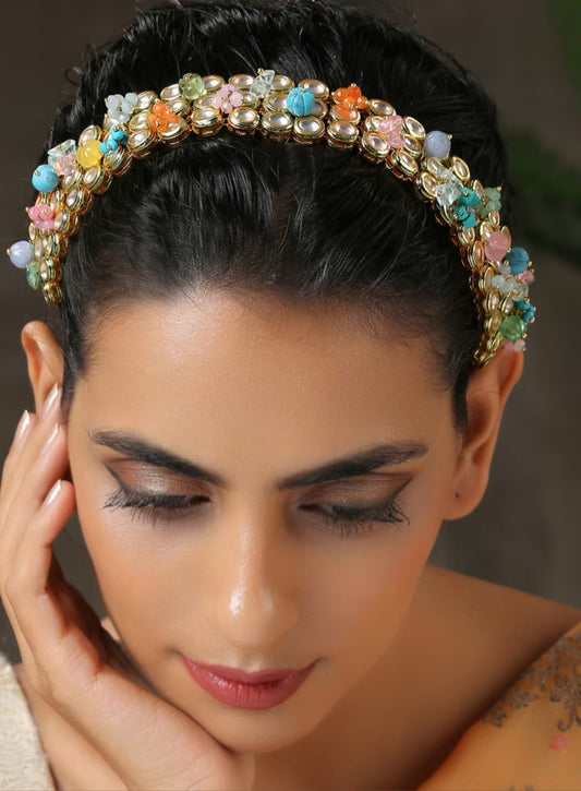 Gold Plated Kundan Polki Mathapatti (Copy)