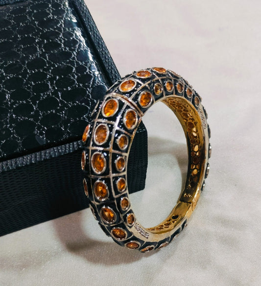 Pair of moissanite victorian dualtone bracelet