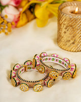 Brass Kundan Designer Meenakari Bangles