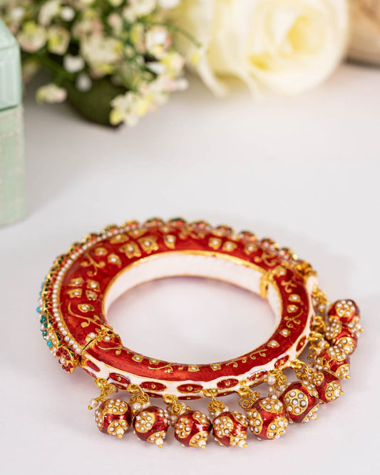 Brass Kundan Designer Meenakari Bangles