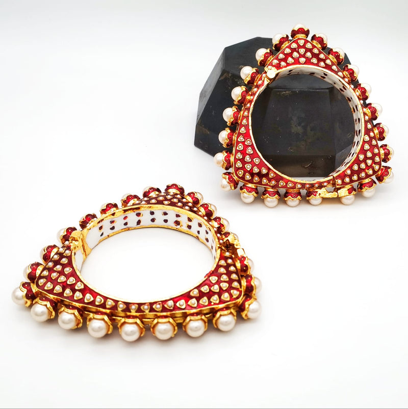 Brass Kundan Designer Meenakari Bangles