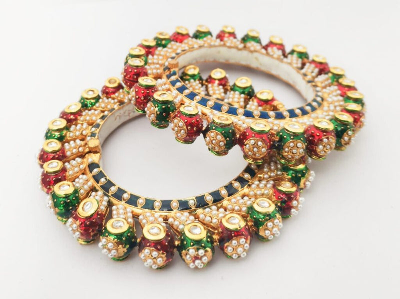 Brass Kundan Designer Meenakari Bangles