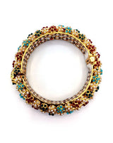 JADAU KUNDAN WITH MULTI STONE BIG BANGLE SET