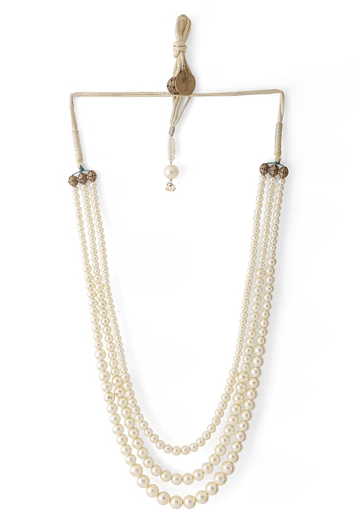 White beaded necklace for men