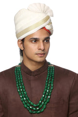 Green beaded necklace for men