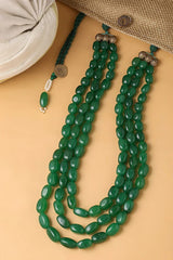 Green beaded necklace for men