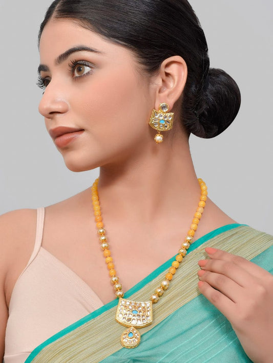 Gold plated kundan jewellery set