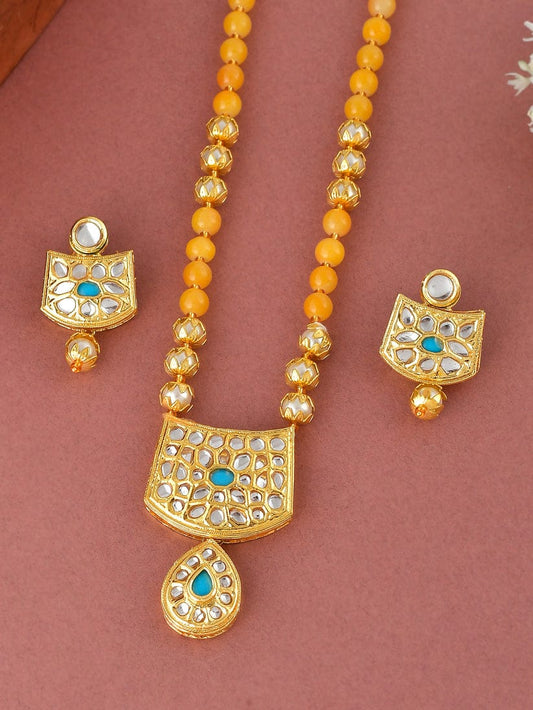 Gold plated kundan jewellery set