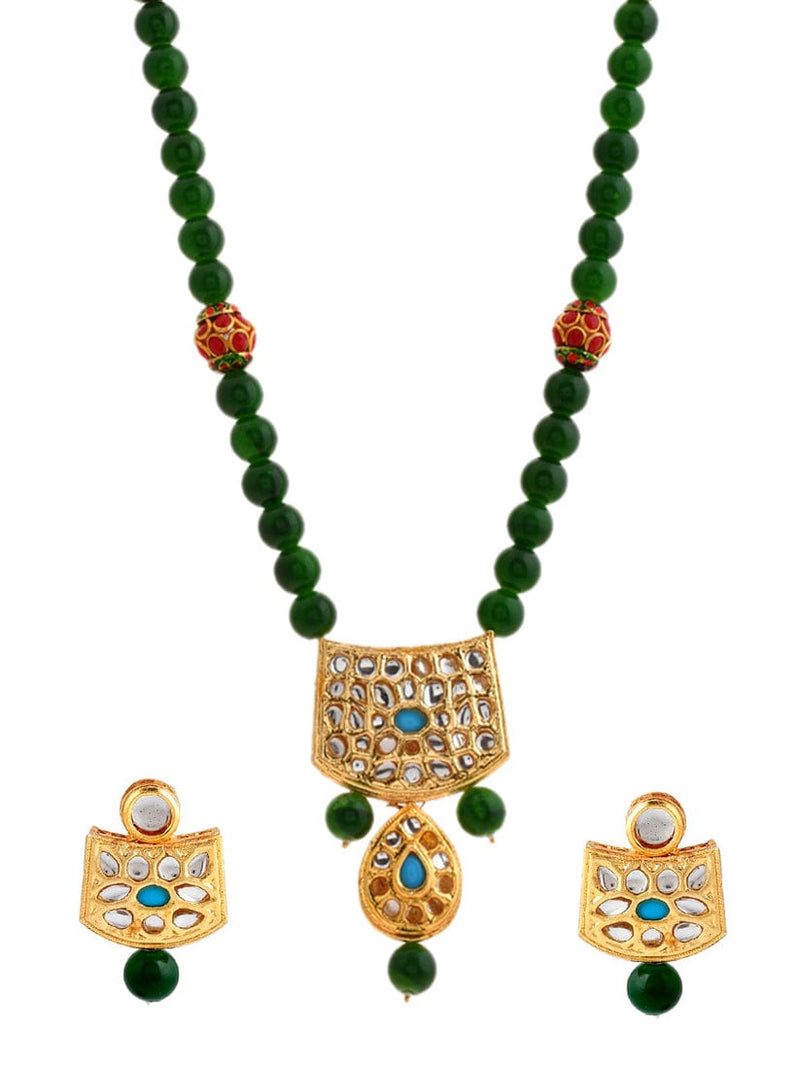 Gold plated kundan jewellery set