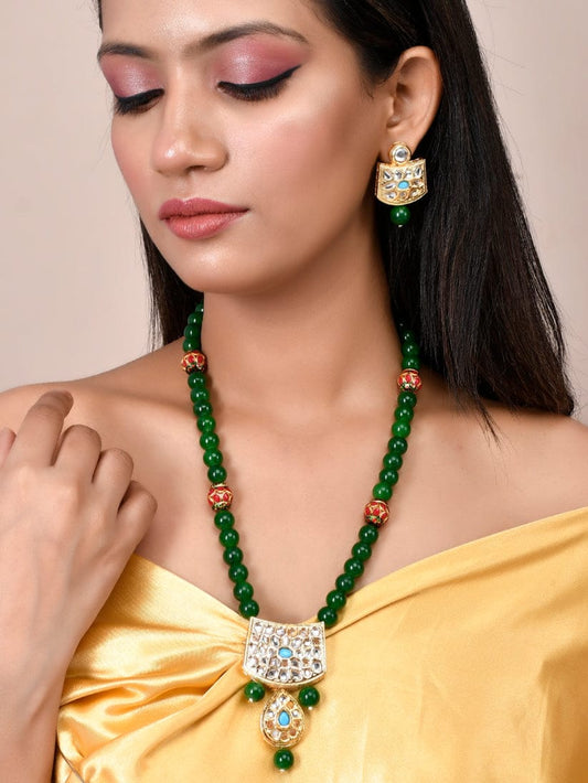 Gold plated kundan jewellery set