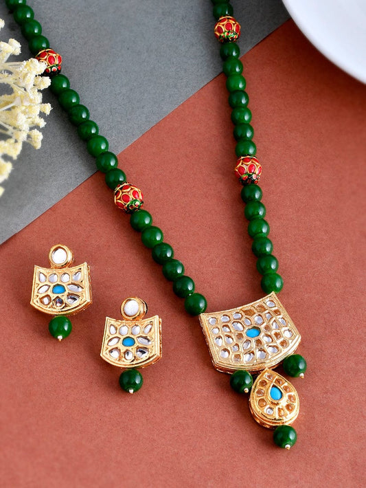 Gold plated kundan jewellery set