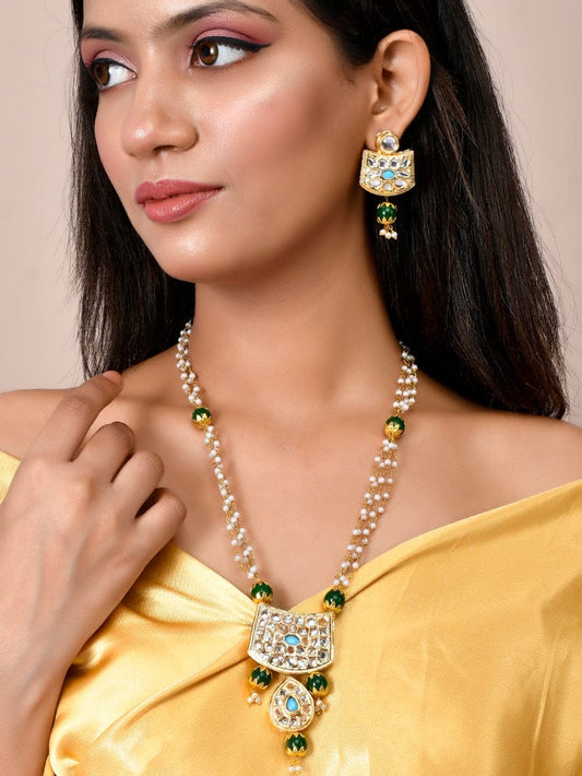 Gold plated kundan jewellery set