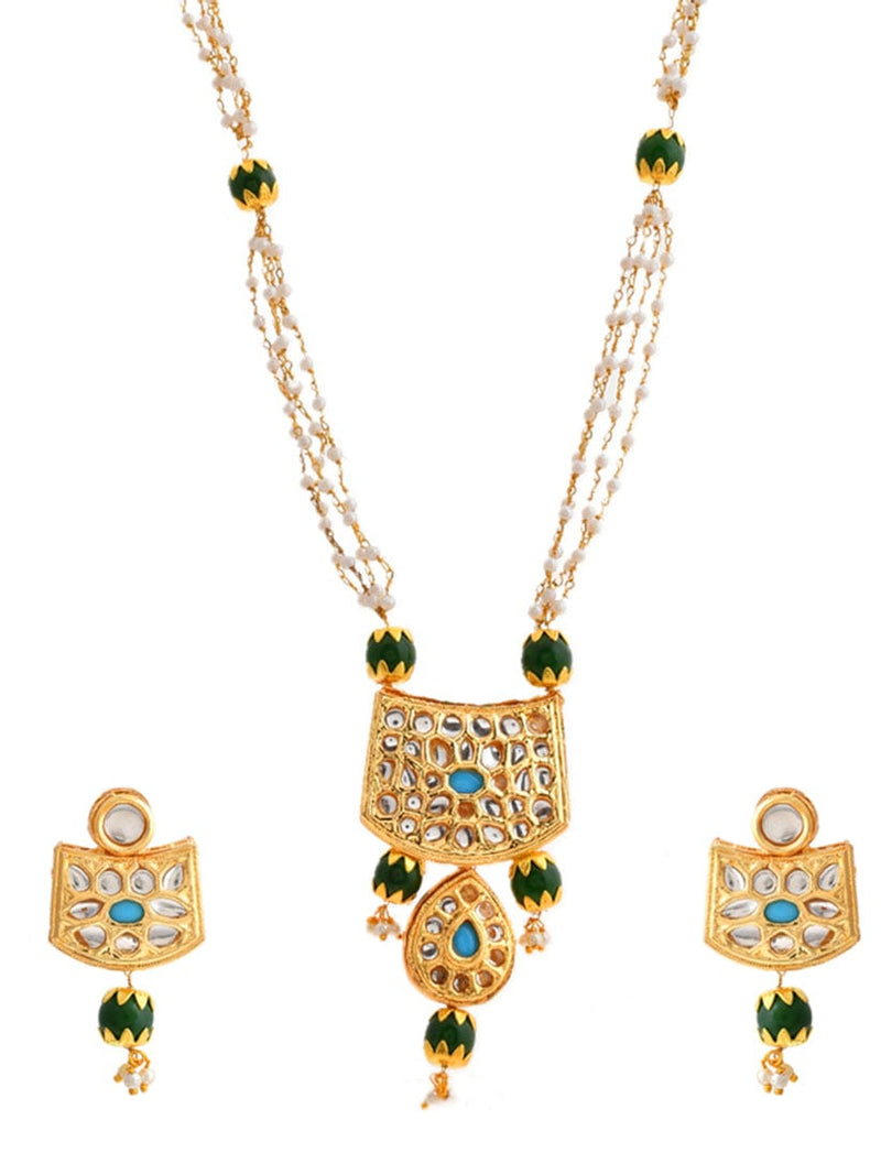 Gold plated kundan jewellery set