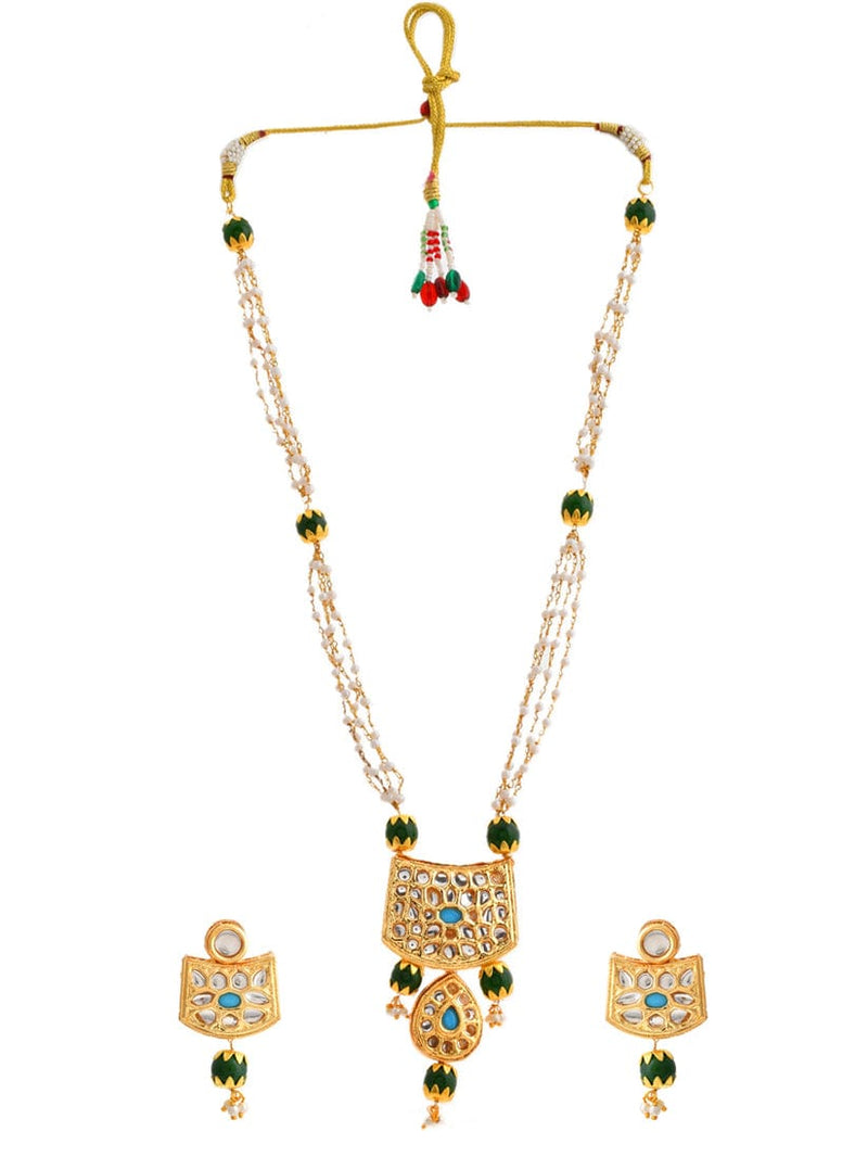 Gold plated kundan jewellery set
