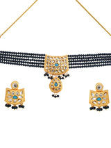 Gold plated kundan jewellery set