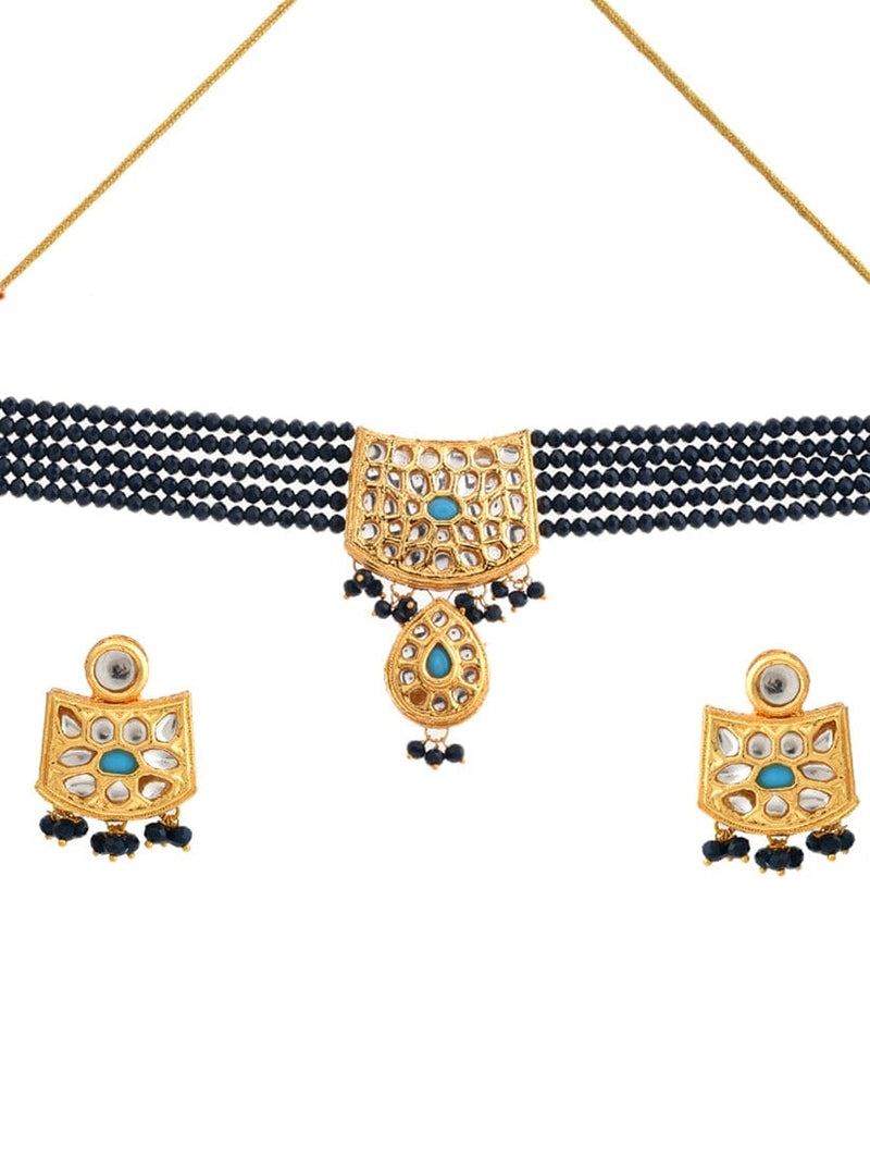 Gold plated kundan jewellery set
