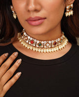 Gold Moissanite Polki Choker Set
