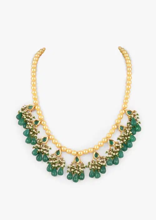 Gold Plated Ethnic Kundan Pearl Traditional Choker Necklace