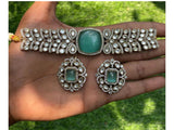 Gold Plated Stones Studded & Beaded Jewellery Set