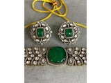 Gold Plated Stones Studded & Beaded Jewellery Set