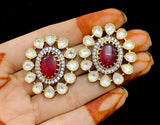 Gold Plated Kundan Studded Victorian Earrings