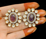 Gold Plated Kundan Studded Victorian Earrings