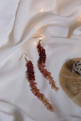 Red Beaded & Handcrafted Drop Earrings