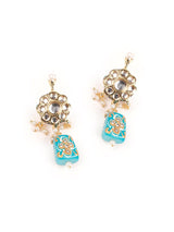 Gold Plated Pearl Necklace Set With Earrings