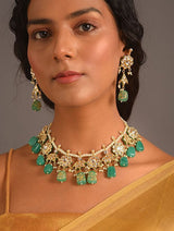 Gold Plated Kundan Necklace Set