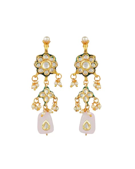Gold Plated Kundan Necklace Set